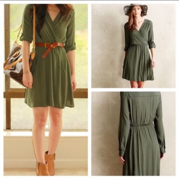 Anthropologie Dresses & Skirts - Anthropologie Maeve Olive Green Lene Dress